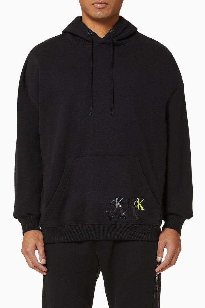 

CK Monogram Hooded Sweatshirt, Black