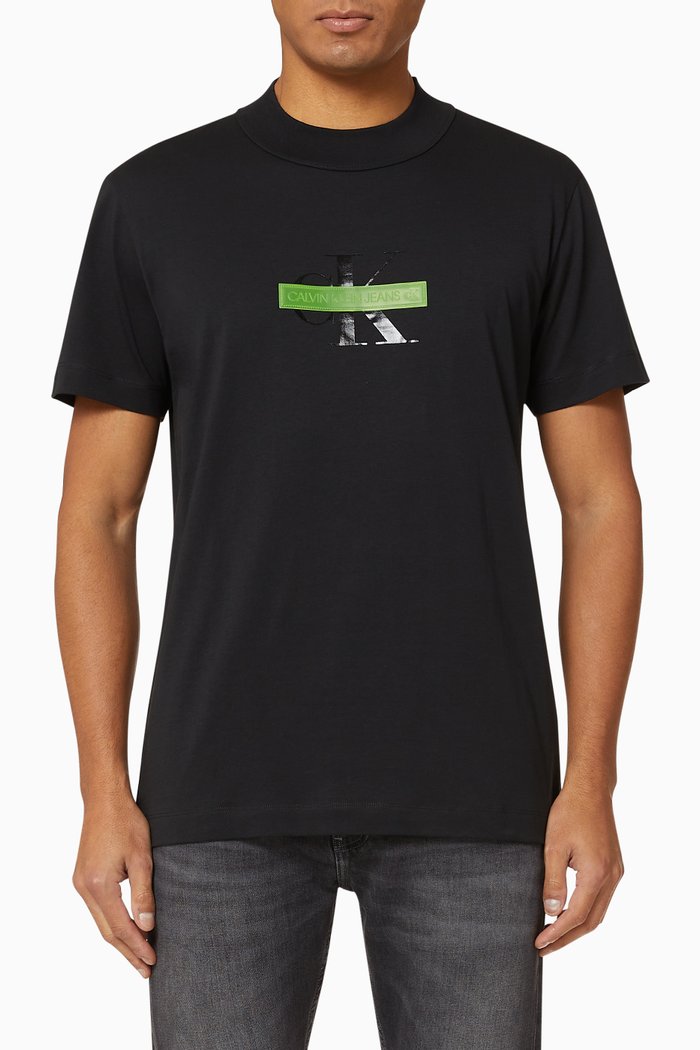 

CK Censored Monogram Jersey T-Shirt, Black