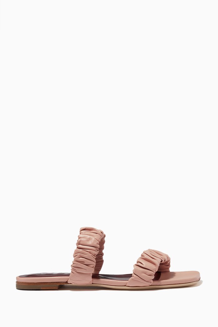 

Maya Ruched Flats in Nappa, Pink