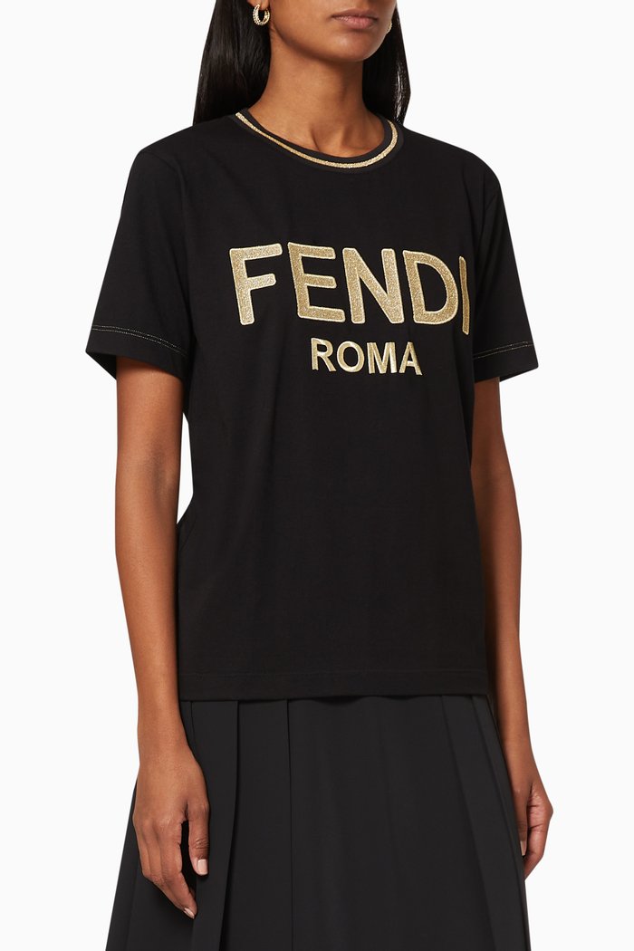 

FENDI ROMA Jersey T-Shirt, Black