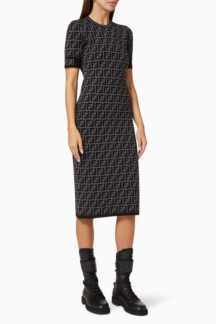 

FF Knit Midi Dress, Grey