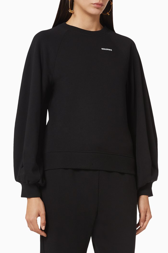 

Jersey Sweatshirt with REDValentino Print, Black