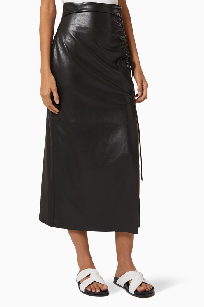

Malorie Skirt in Vegan Leather, Black