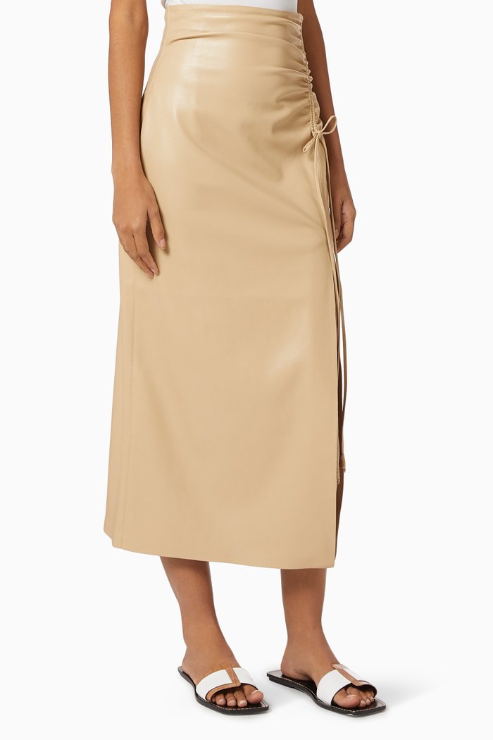 

Malorie Skirt in Vegan Leather, Neutral