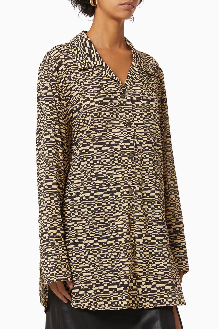 

Anemone Shirt in Cotton Voile, Black
