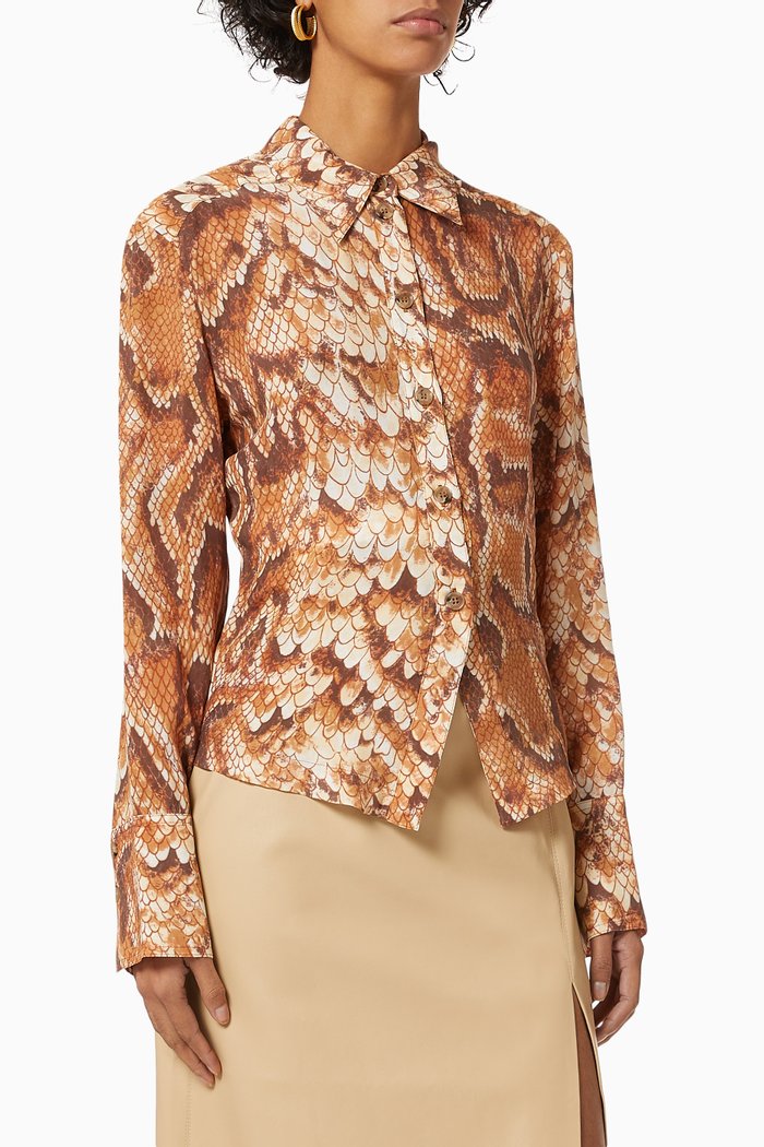 

Elise Shirt in Cupro, Brown