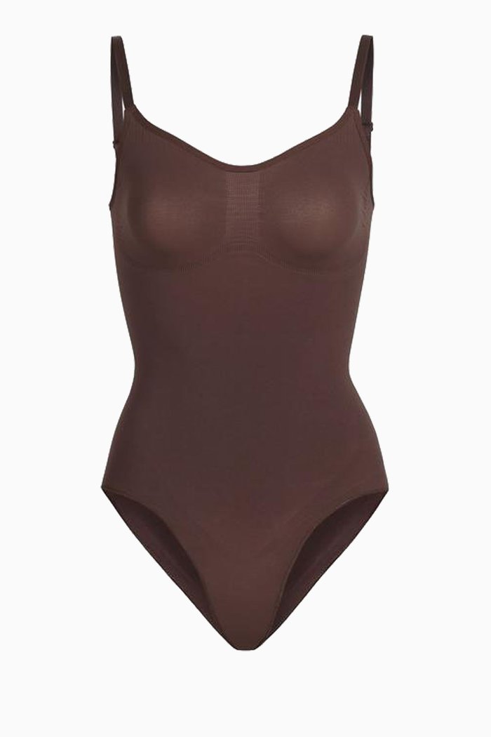 

Seamless Sculpt Sculpting Bodysuit with Clasps, Brown