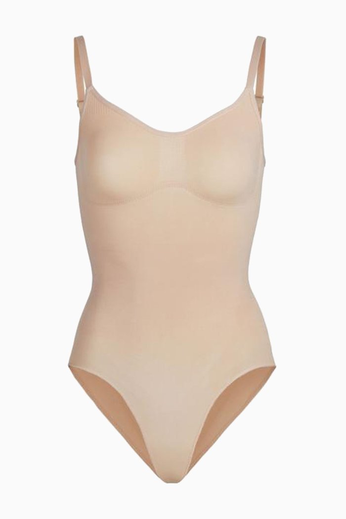 

Seamless Sculpt Sculpting Bodysuit with Clasps, Brown