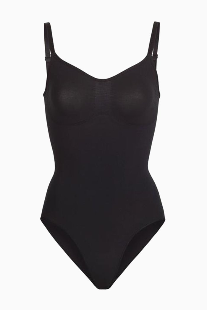 

Seamless Sculpt Sculpting Bodysuit with Clasps, Black