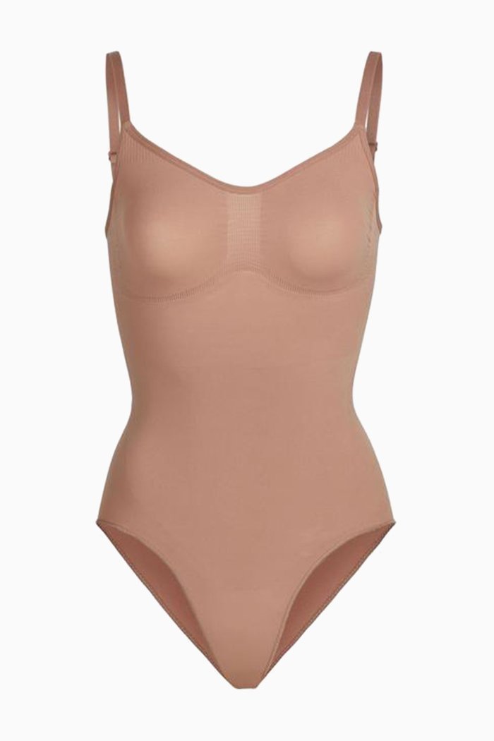 

Seamless Sculpt Sculpting Bodysuit with Clasps, Brown