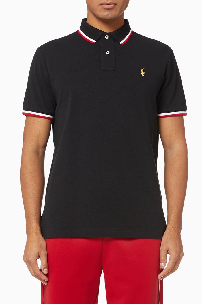 

Lunar New Year Custom Slim Cotton Polo, Black