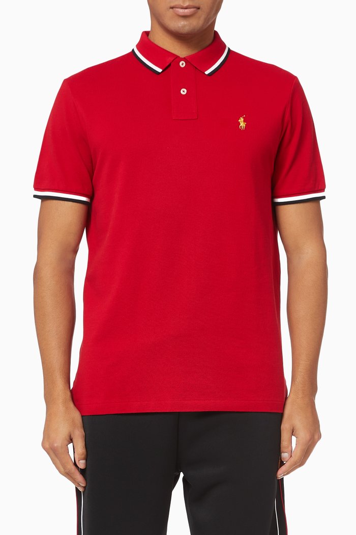 

Lunar New Year Custom Slim Cotton Polo, Red