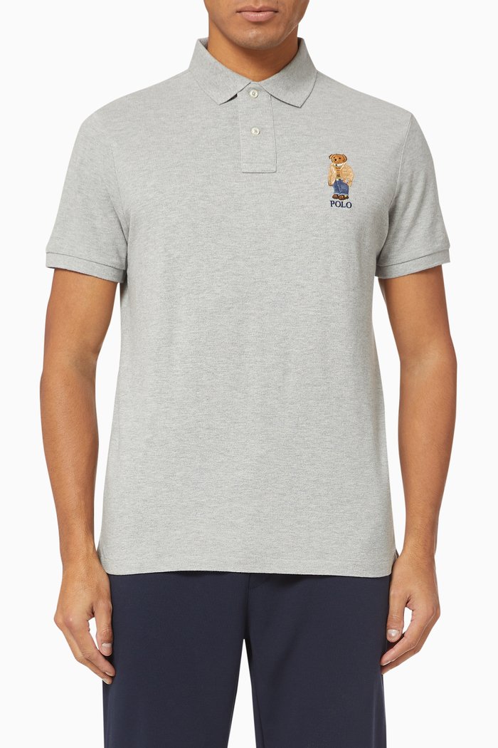 

Cotton Polo T-shirt, Grey