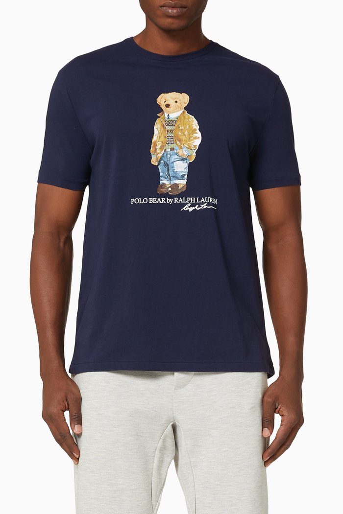 

Custom Slim Fit Polo Bear T-shirt, Blue
