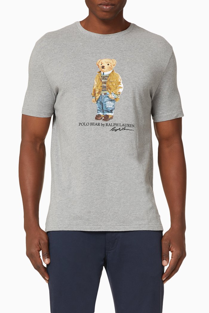 

Custom Slim Fit Polo Bear T-shirt, Grey