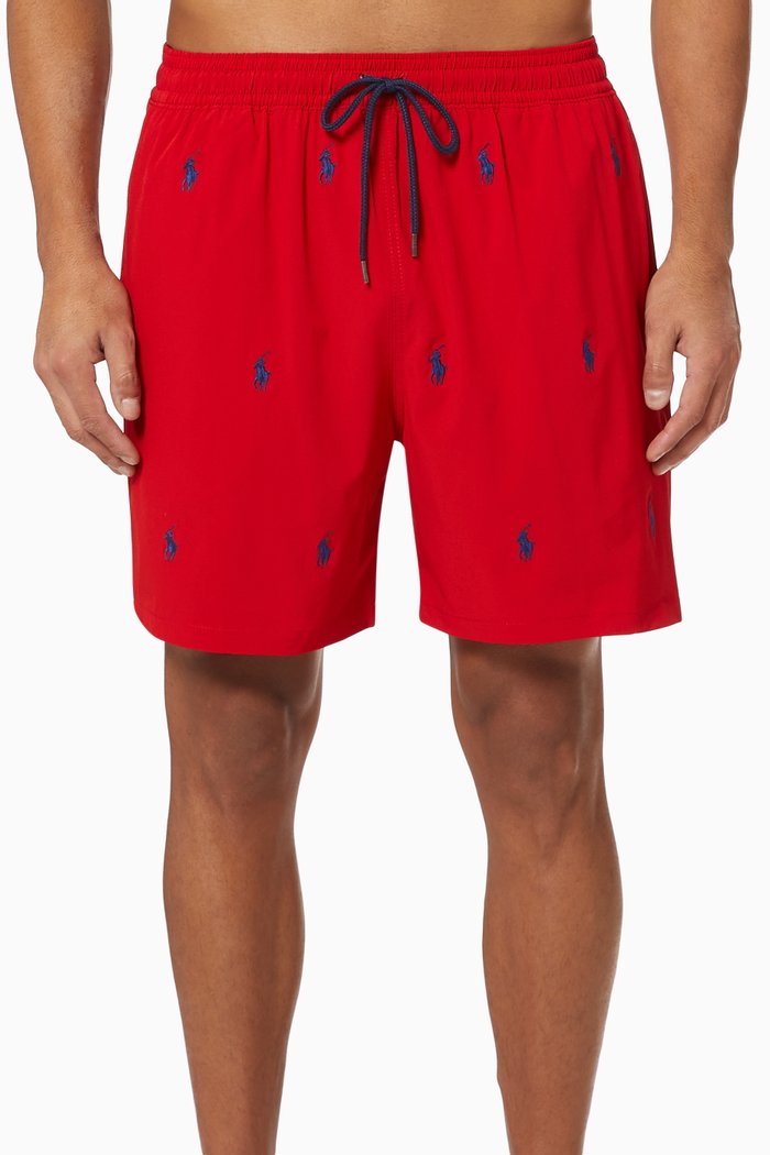 

5.5" Traveler Swim Trunks, Red