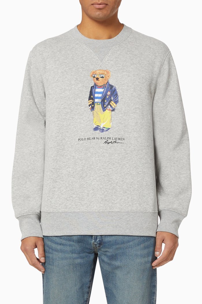 

Magic Bear Fleece Knit Sweatshirt, Grey