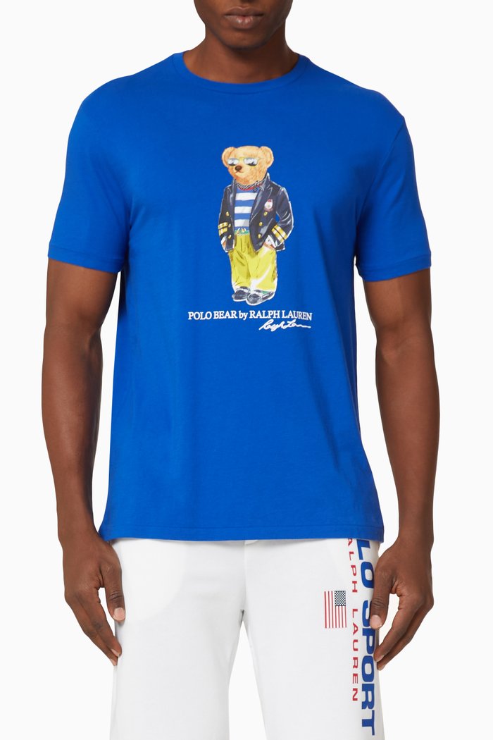 

Marina Polo Bear Cotton T-shirt, Blue
