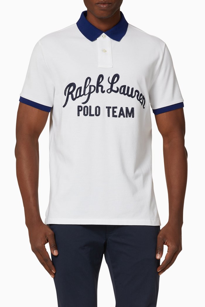 

Polo Team Slim Fit Cotton Mesh Polo, White