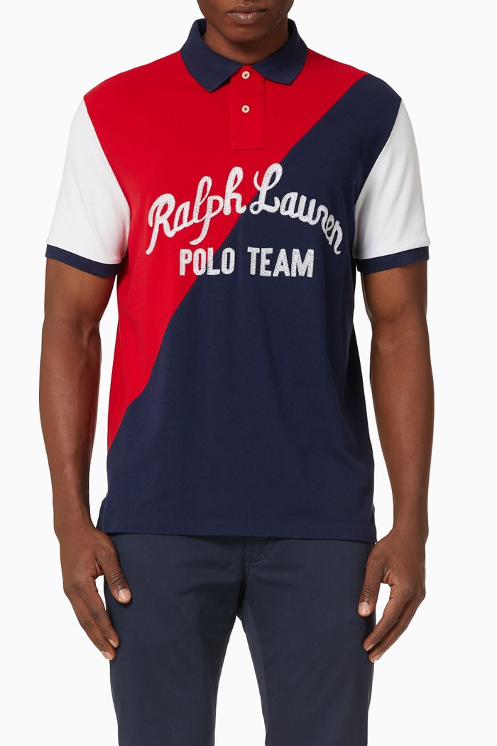 

Polo Team Slim Fit Cotton Mesh Polo, Red