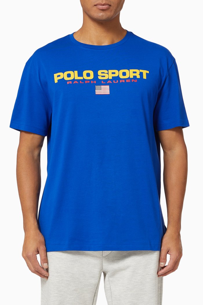 Classic Fit Cotton Polo Sport T-shirt, Blue