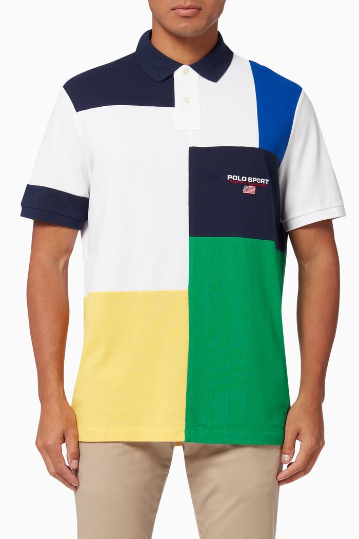 

Polo Sport Colour Block Polo Shirt, White