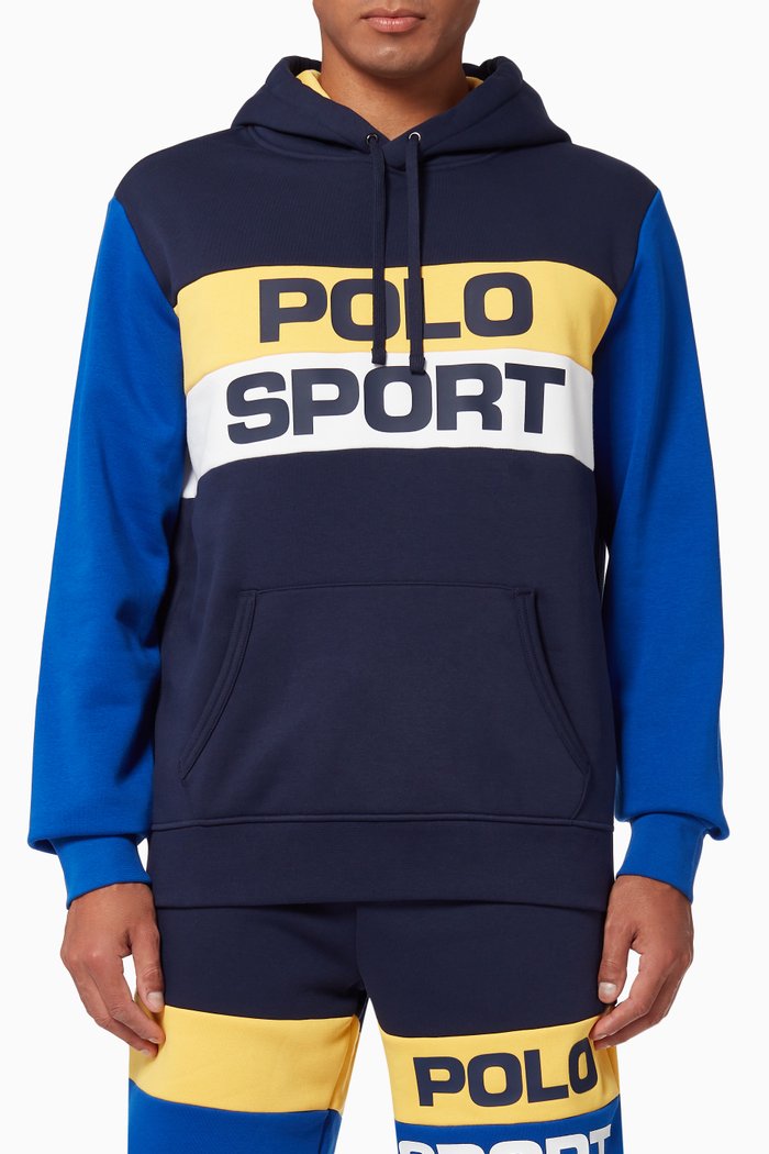 

Polo Sport Colour Blocked Hooded Sweatshirt, Blue