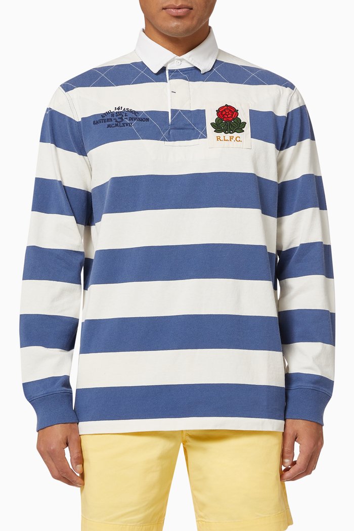 

Classic Fit Striped Cotton Rugby Shirt, Multicolour