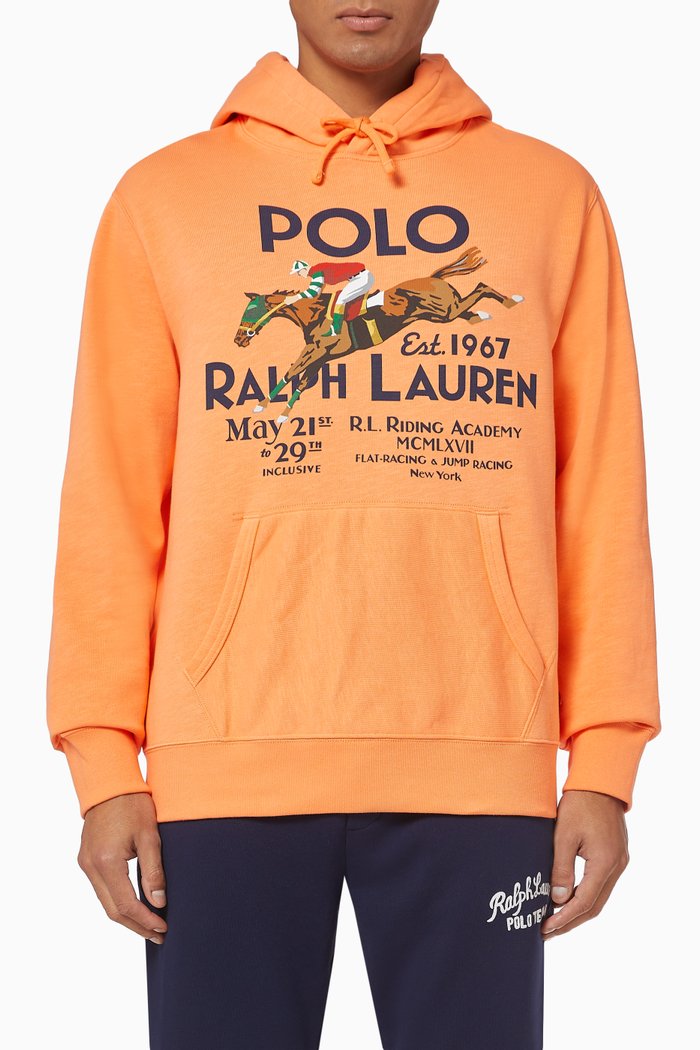 

Cotton Fleece Hoodie, Orange