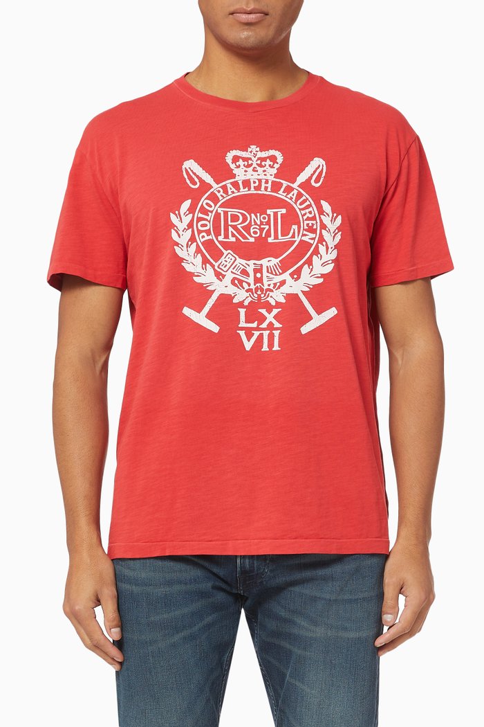 Classic Fit Graphic Jersey T-Shirt, Red