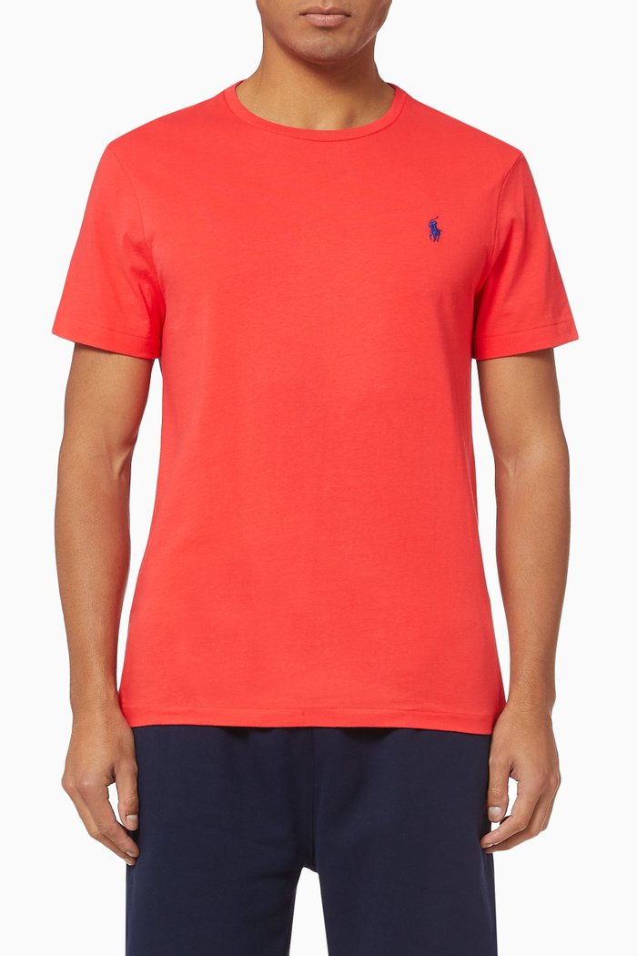 

Custom Slim Fit Crewneck Cotton T-Shirt, Red