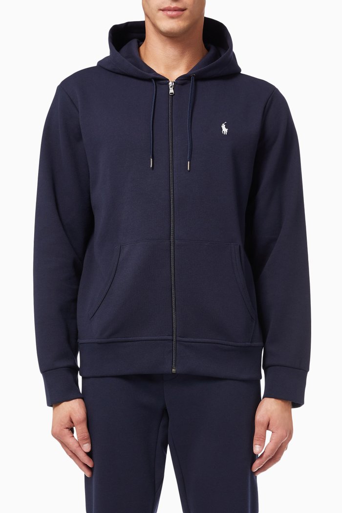 

Double-Knit Full-Zip Hoodie, Blue