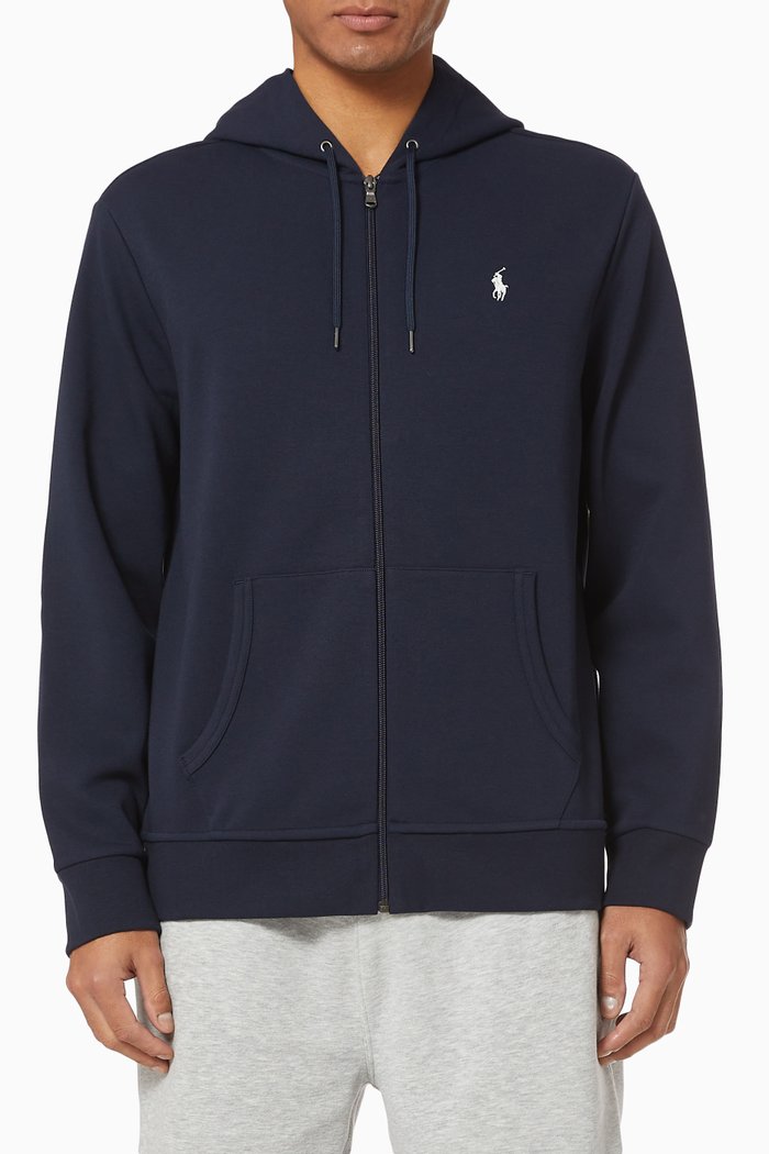

Double-Knit Full-Zip Hoodie, Blue