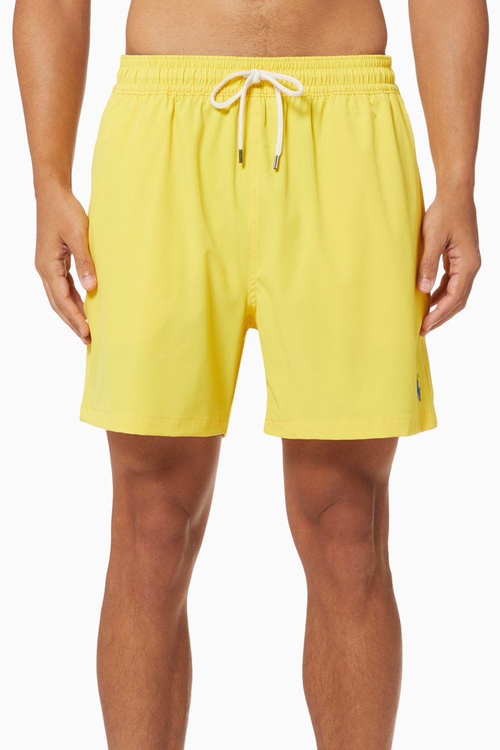 

5.5" Traveler Swim Trunks in Stretch Polyester, Yellow