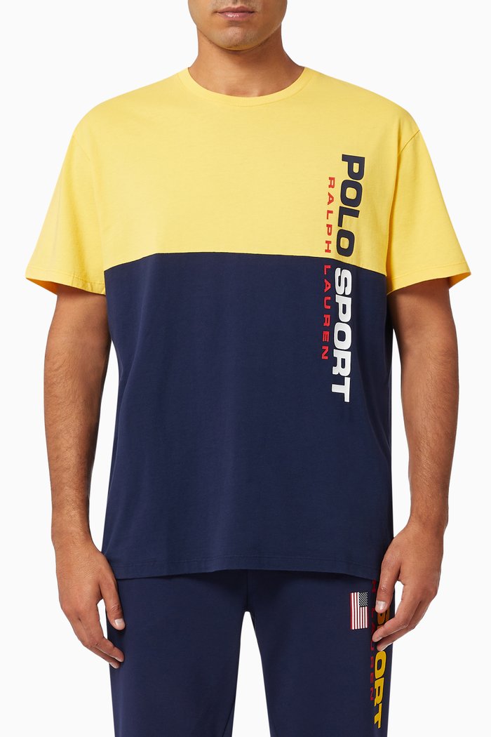 

Colour-block Polo Sport T-Shirt in Cotton, Yellow