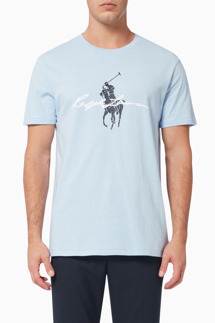 

Logo T-Shirt in Cotton Jersey, Blue