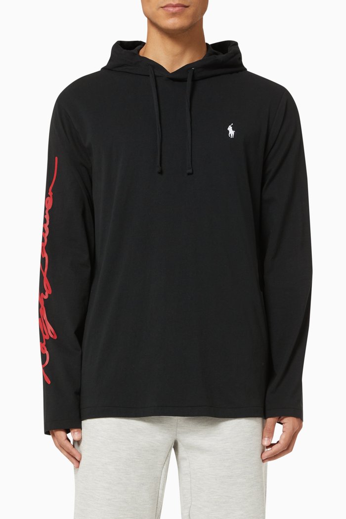 

Big Pony Hooded T-shirt in Cotton, Black
