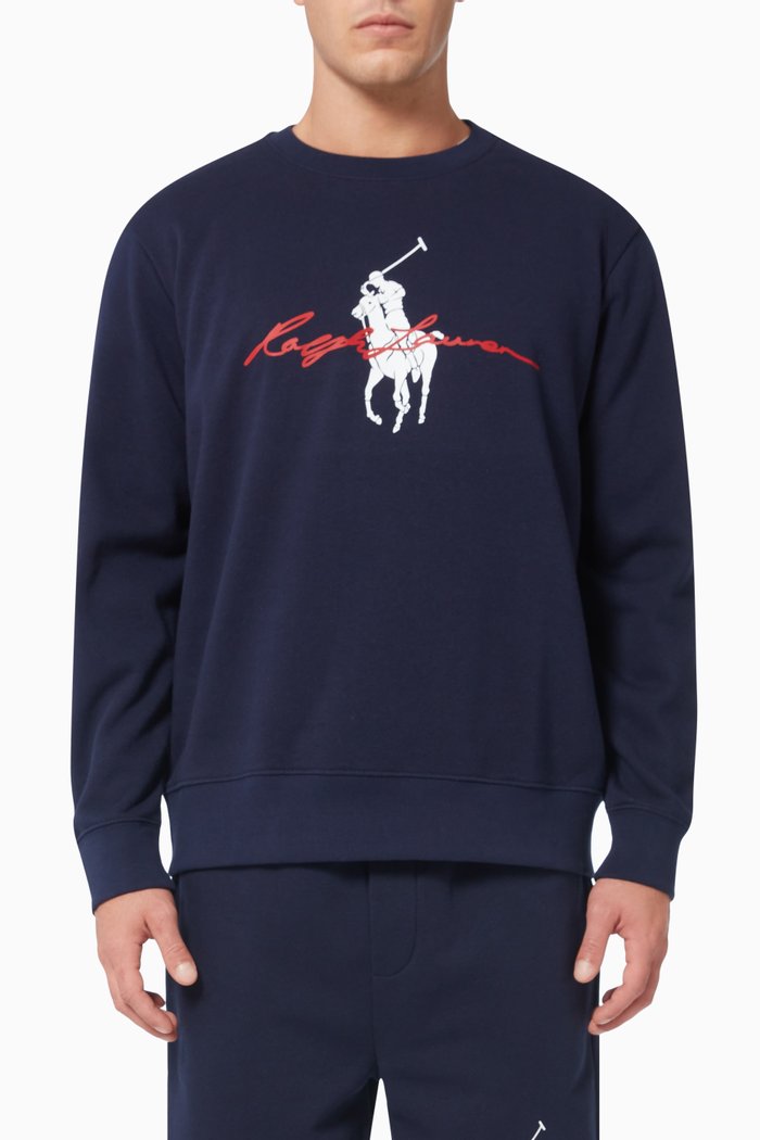 

Logo Sweatshirt in Cotton Blend, Blue