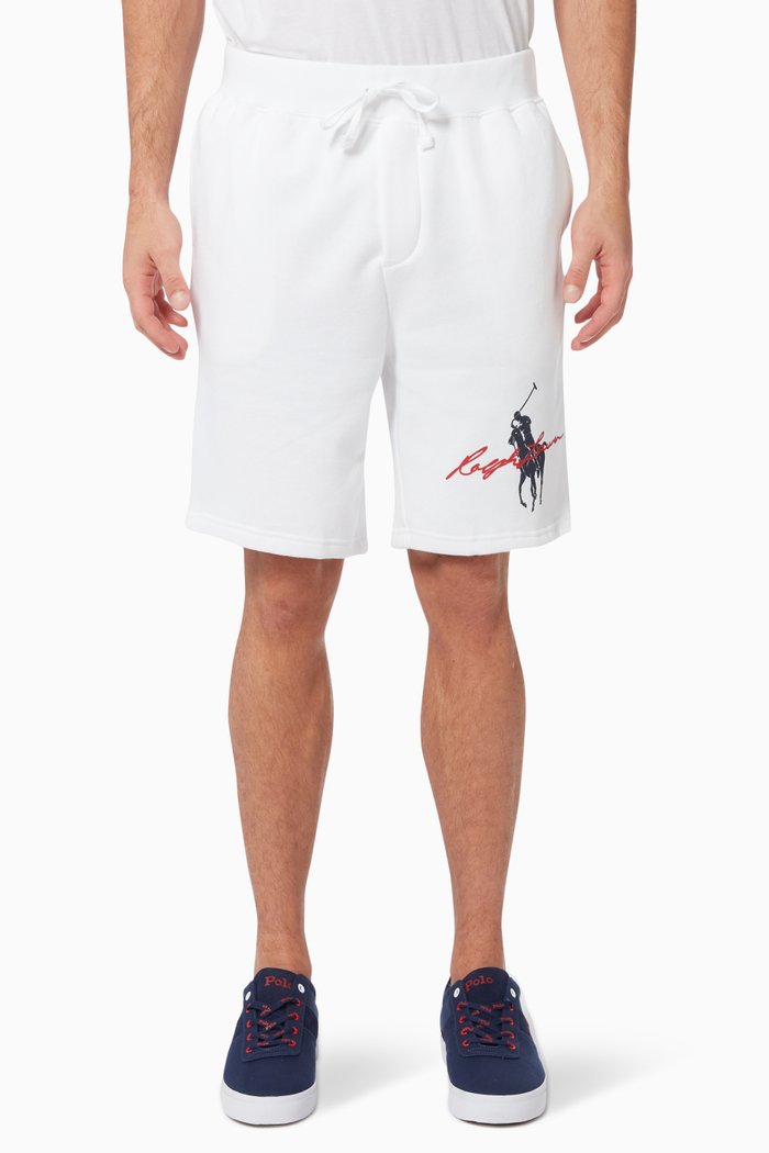 

Logo Graphic Shorts in Cotton Fleece, White