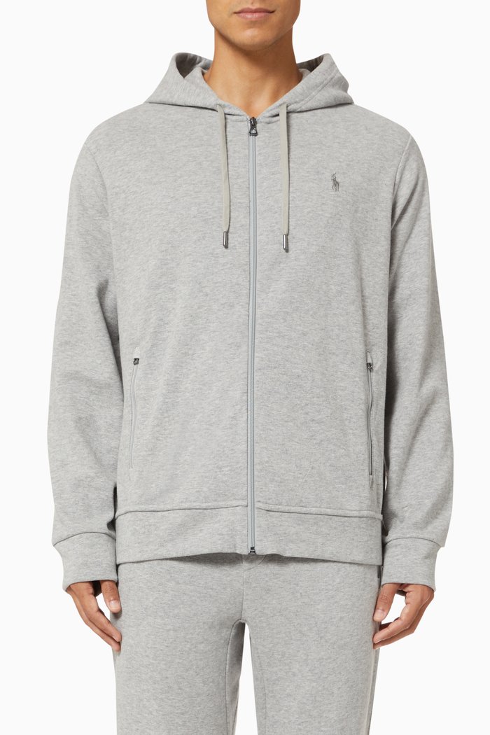 

Logo Hoodie in Cotton Blend, Grey