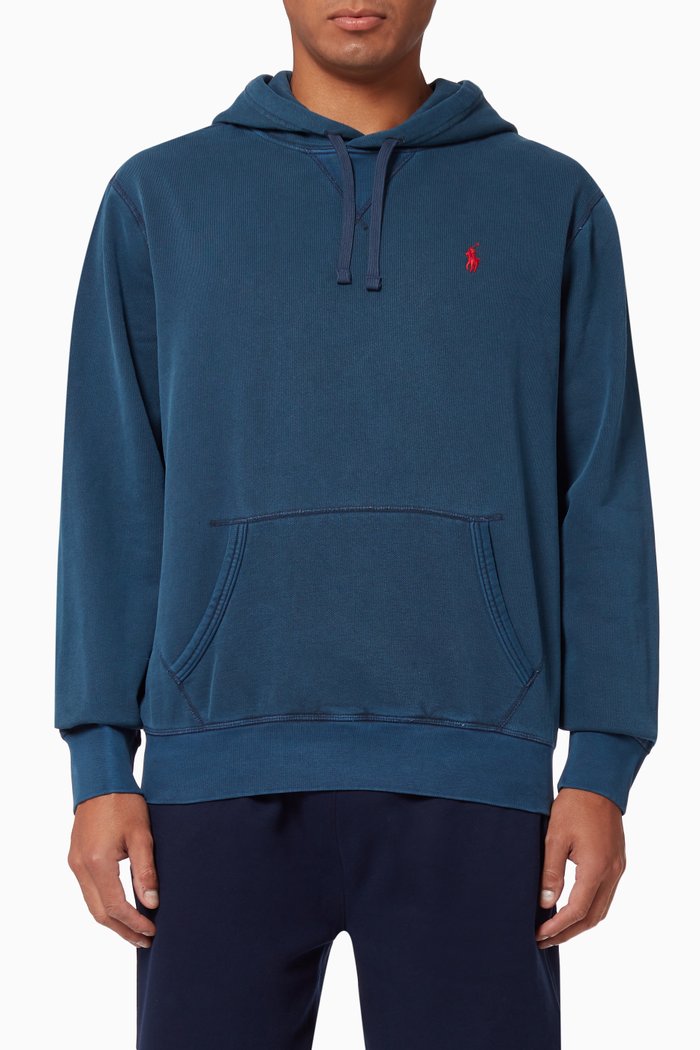 

Garment Dyed Hooded Sweatshirt, Blue