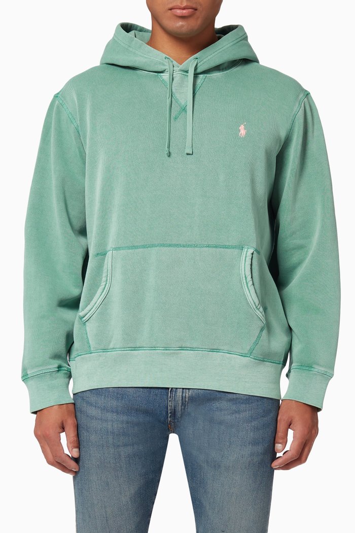 

Garment Dyed Hooded Sweatshirt, Green