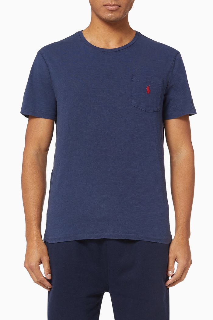 

Custom Slim Fit Pocket Jersey T-Shirt, Blue