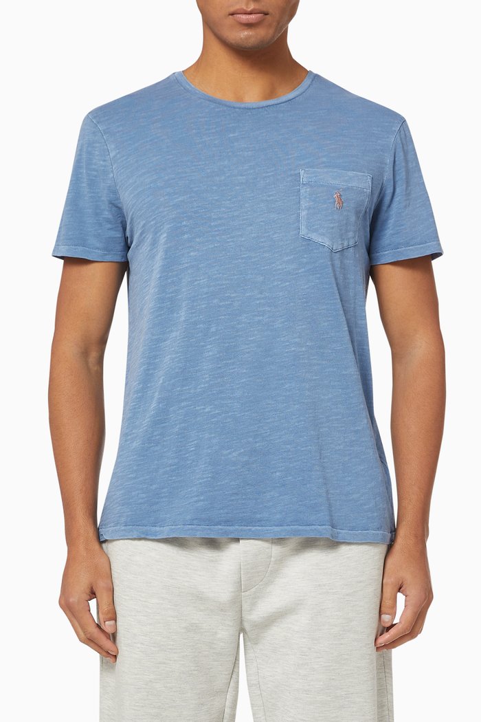 

Custom Slim Fit Pocket Jersey T-Shirt, Blue