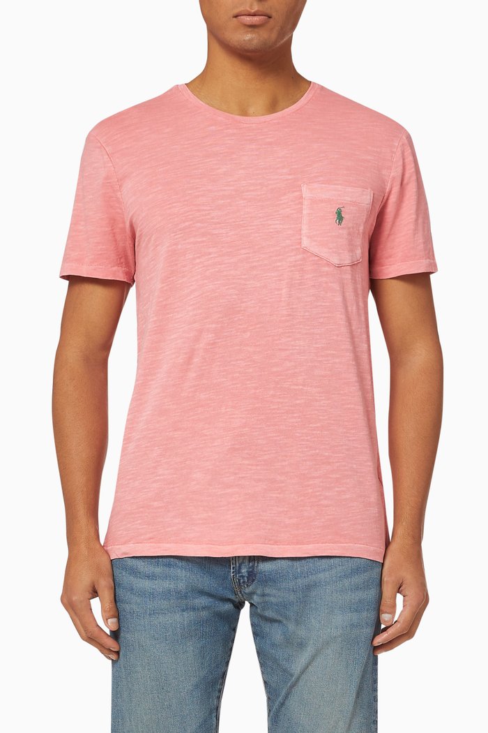 

Custom Slim Fit Pocket Jersey T-Shirt, Pink