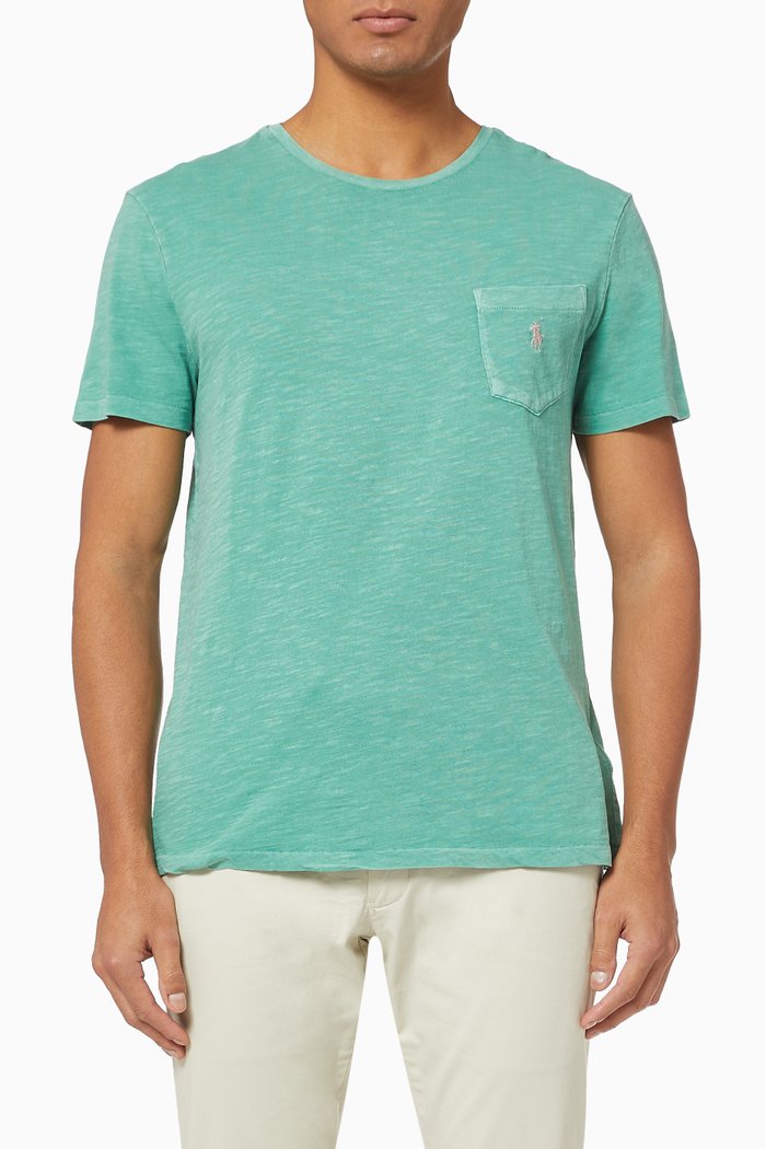 

Custom Slim Fit Pocket Jersey T-Shirt, Green