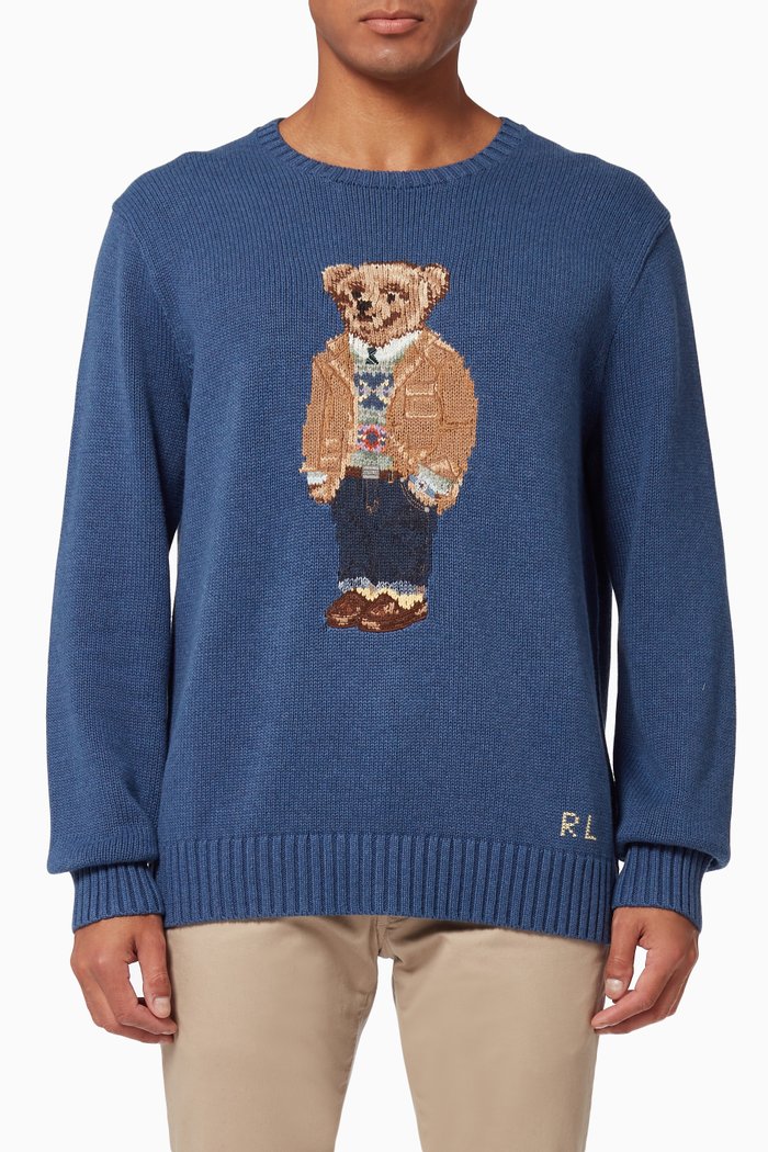 

Polo Bear Cotton-blend Jumper, Blue