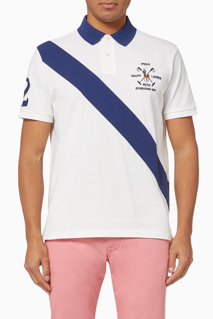 

Custom Slim Fit Cotton Mesh Polo, White