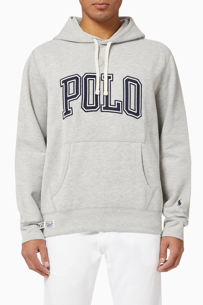 

Logo Fleece Jersey Hoodie, Grey