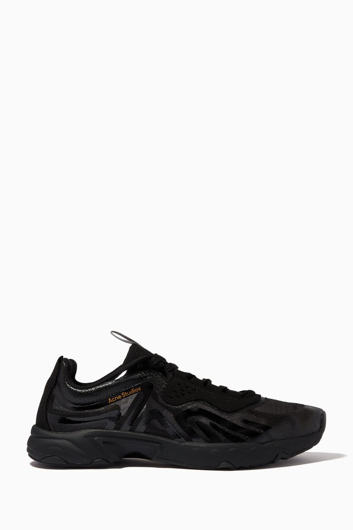 

Lace-up Sneakers in Mesh, Black